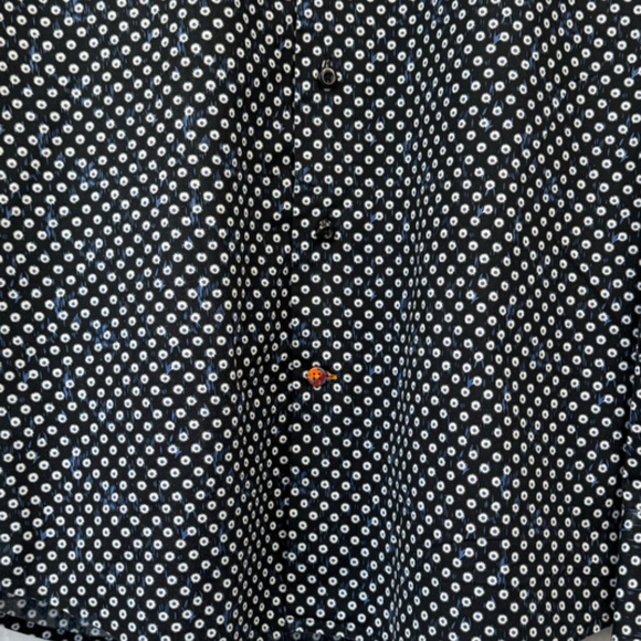 Tallia Mens Blue Starburst Collard Button Up Dress Up Shirt Sz. Medium M 15 1/2 - Picture 6 of 11